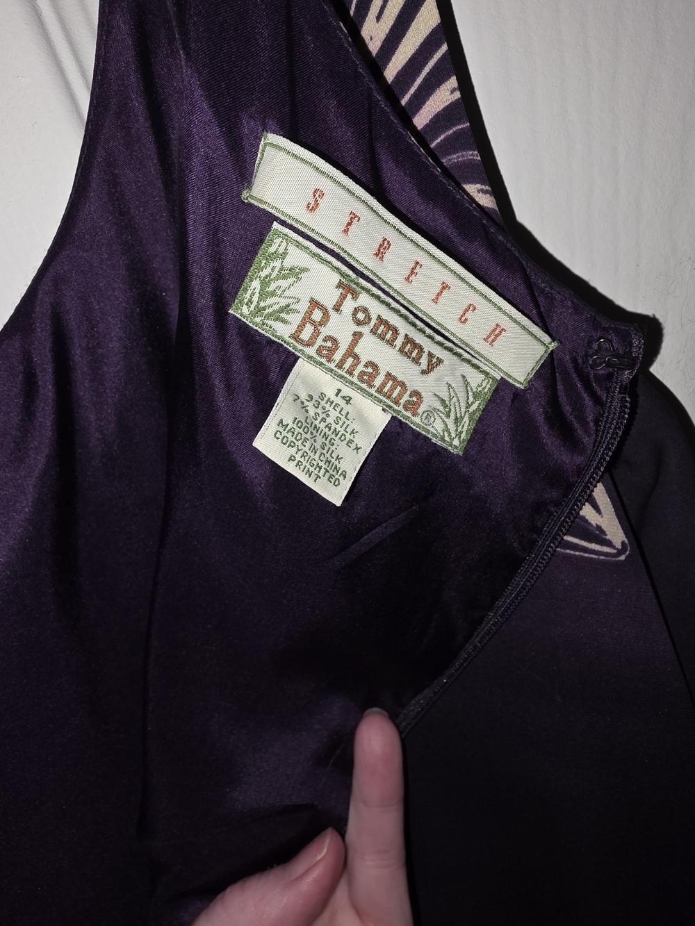 Tommy Bahama Silk Dark Purple Floral Midi Dress - Picture 3 of 8